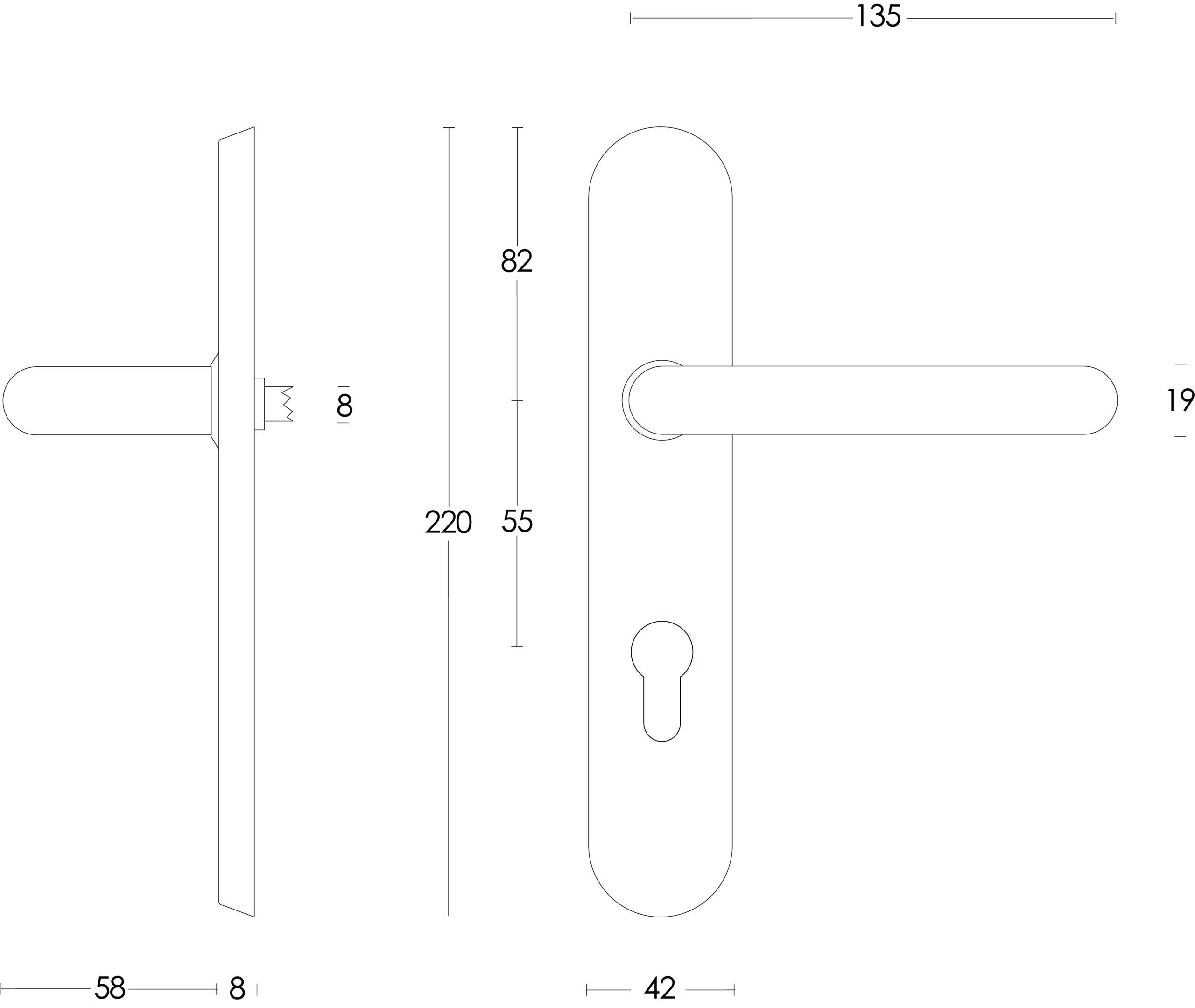 Intersteel Deurkruk Rond op schild profielcilindergat 55 mm rvs geborsteld 2 0035.057629 2 scaled