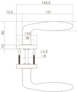 Intersteel Deurkruk Jupiter geveerd op rozet Ø53x10 met ring rvs geborsteld 5 0035.058702 2