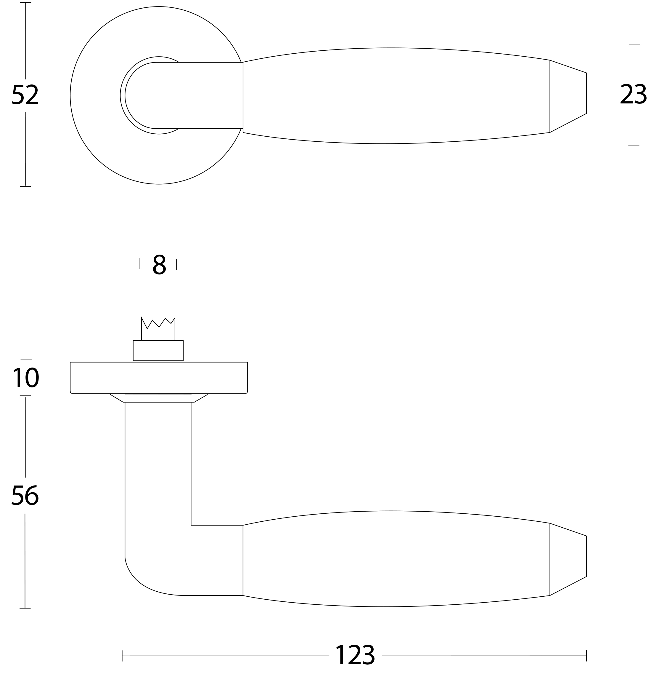 Intersteel Deurkruk Combi geveerd op rozet Ø52x10 met ring rvs geborsteld 2 0035.064002 2