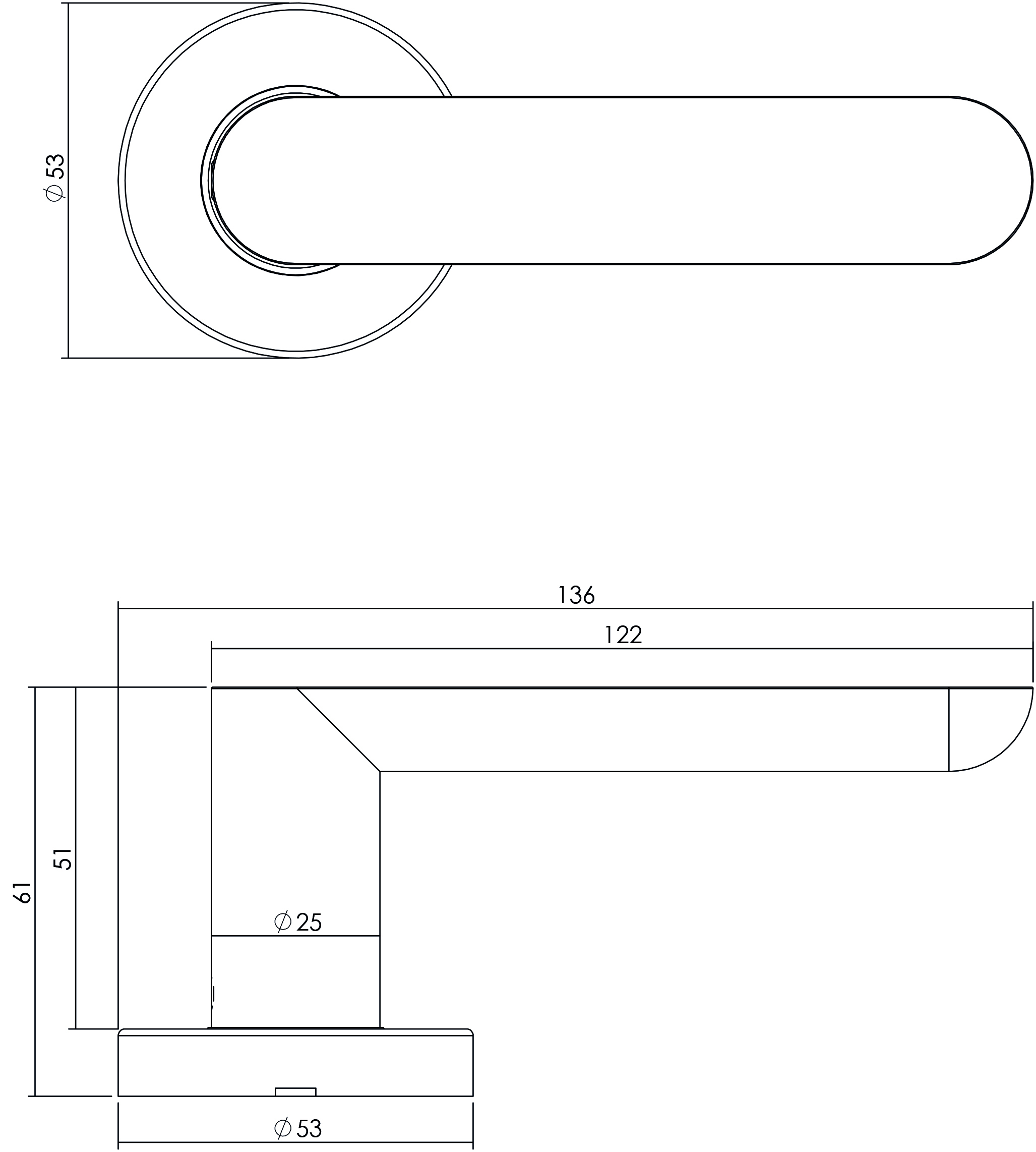 Intersteel Deurkruk Massief strak-elegant geveerd op rozet Ø53x10 met ring rvs geborsteld 4 0035.064302 2