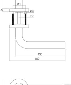 Intersteel Deurbeslag set loopslot wit + deurkruk Recht rvs 5 0035.123102 2