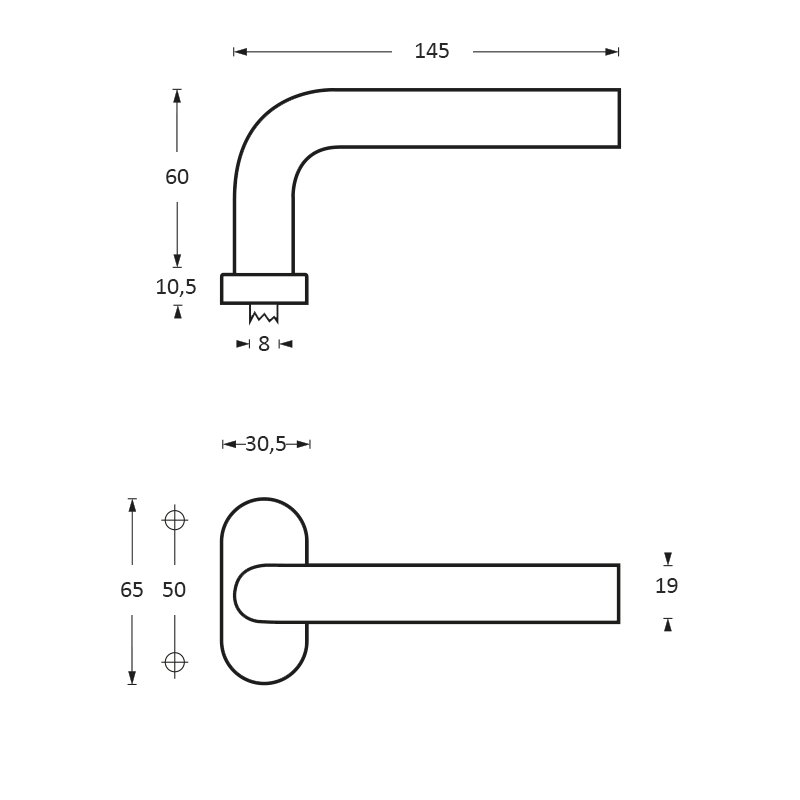 Intersteel Deurkruk Verkropt op ovaal rozet rvs geborsteld 3 0035.123602 2