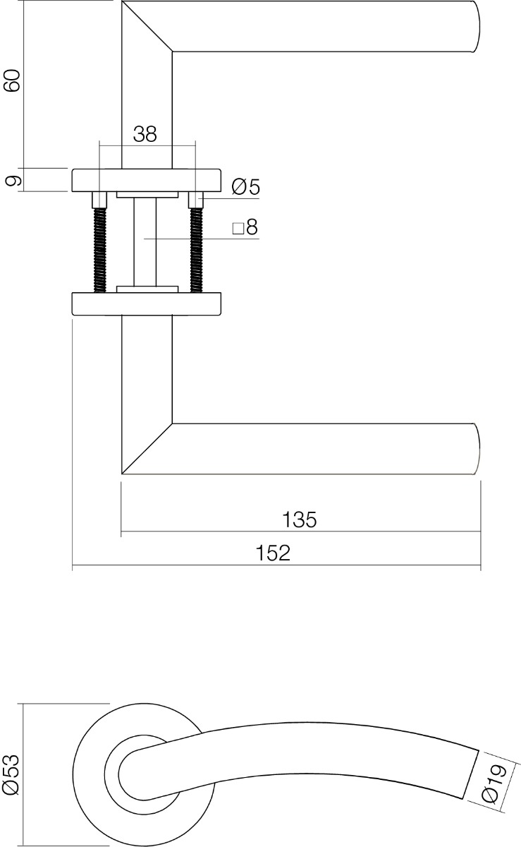 Intersteel Deurbeslag set loopslot wit met deurkruk Lisa/90° basic rvs 2 0035.124098 2