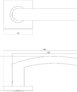 Intersteel Deurkruk Blok op vierkant rozet rvs geborsteld 7 0035.124802 2