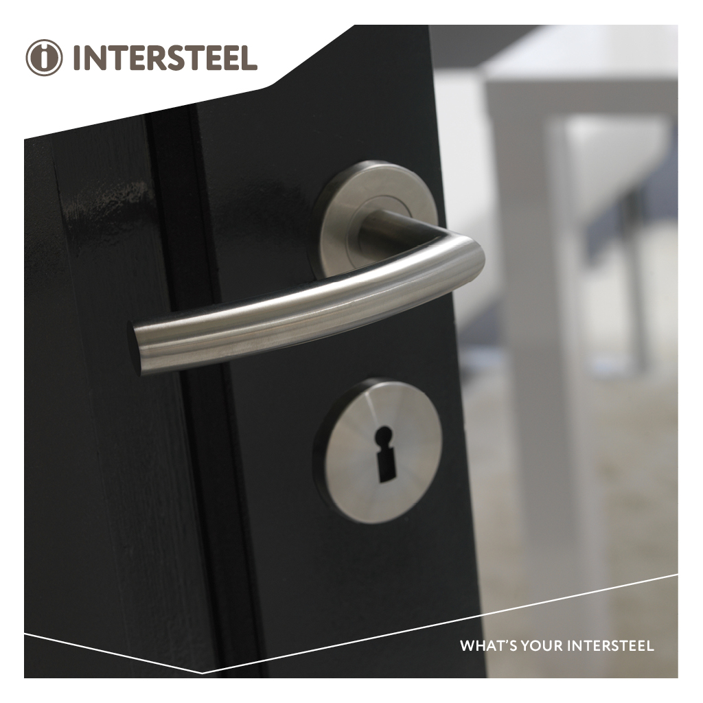 Intersteel Deurkruk Half Rond 90° op rozet rvs geborsteld 3 0035.127702 9