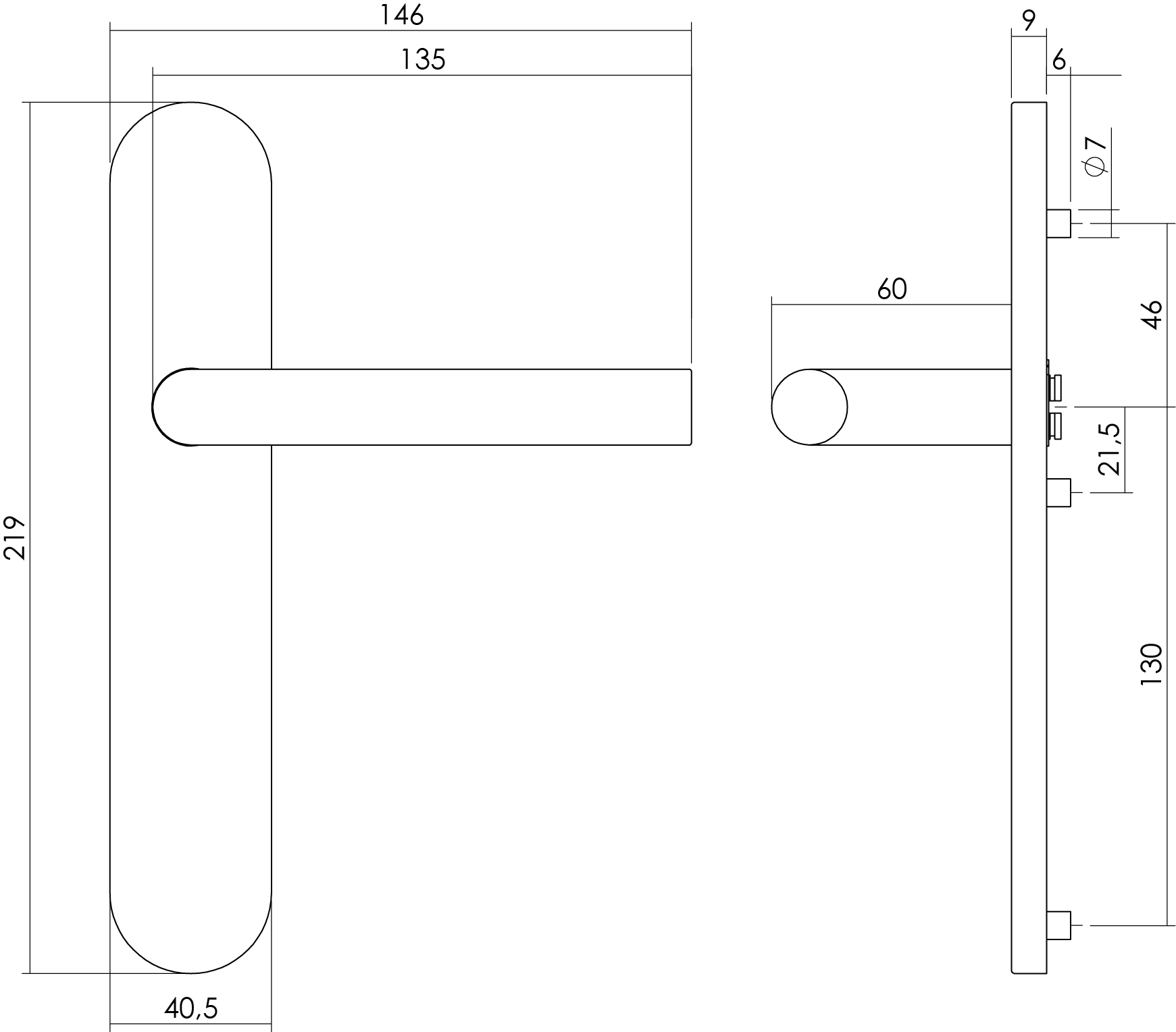 Intersteel Deurkruk Hoek 90° op op schild blind rvs geborsteld 2 0035.129711 2
