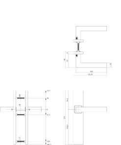 Intersteel Deurkruk Vierkant op rechthoek schild blind rvs geborsteld 3 0035.133711 2
