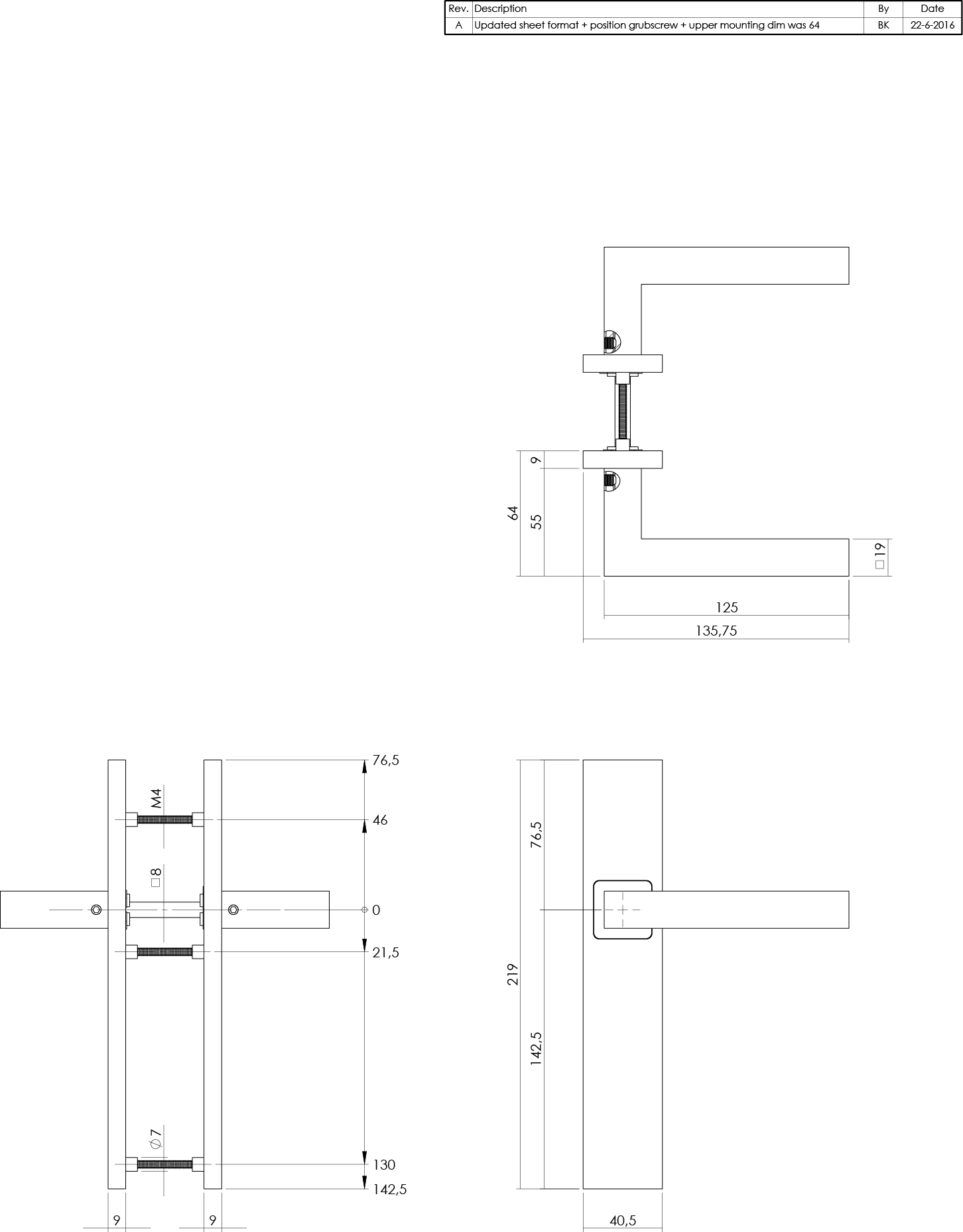 Intersteel Deurkruk Vierkant op rechthoek schild blind rvs geborsteld 2 0035.133711 2