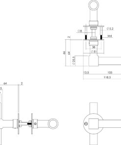 Intersteel Deurkruk L/T-model met rozet 2 mm rvs geborsteld 9 0035.167102 2
