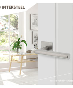 Intersteel Deurkruk Hoek 90° op vierkant magneet rozet rvs geborsteld 7 0035.185002 9