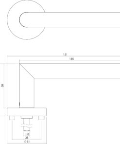 Intersteel Deurkruk Hoek 90° met rozet rvs geborsteld 5 0035.195102 2