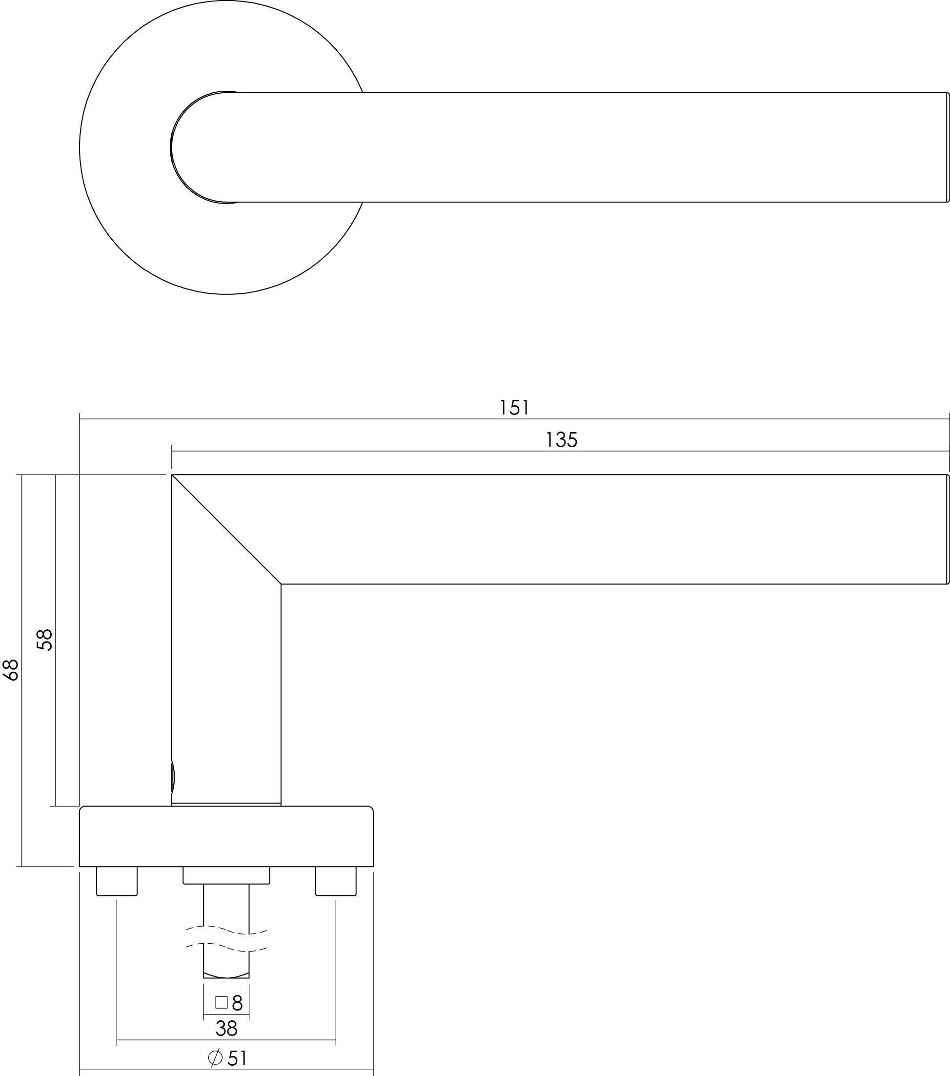 Intersteel Deurkruk Hoek 90° met rozet rvs geborsteld 3 0035.195102 2
