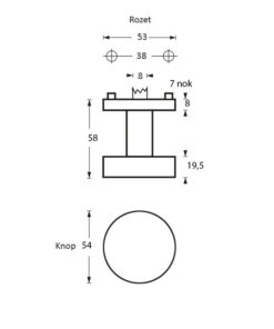 Intersteel Knop rond centraal rvs geborsteld 3 0035.224610 2