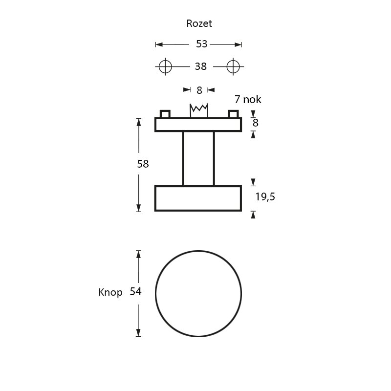 Intersteel Knop rond centraal rvs geborsteld 2 0035.224610 2