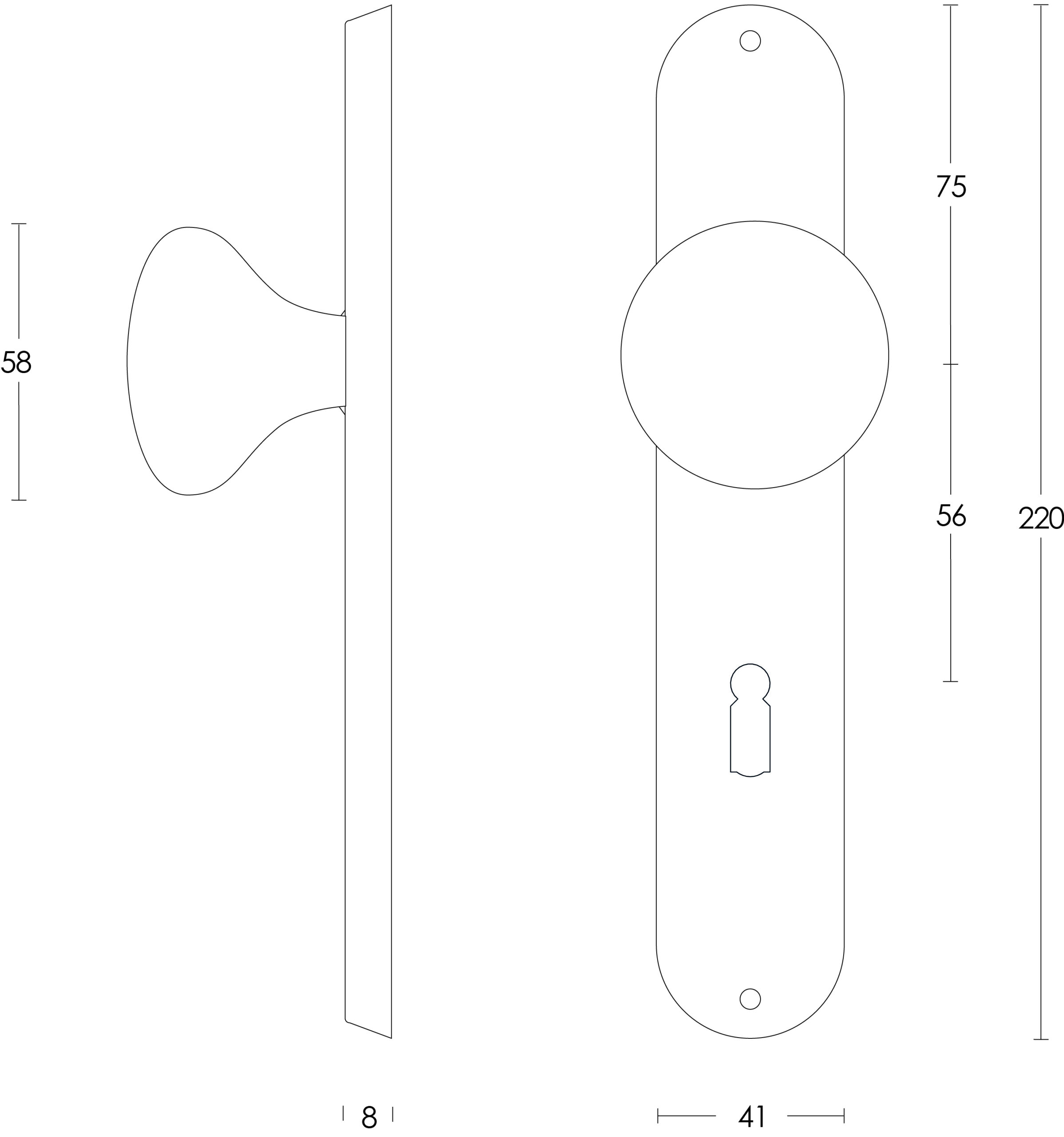 Intersteel Knop Paddenstoel op schild sleutelgat 56 mm rvs geborsteld 2 0035.269524 2 scaled