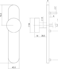 Intersteel Knop op schild blind rvs geborsteld 3 0035.275211 2