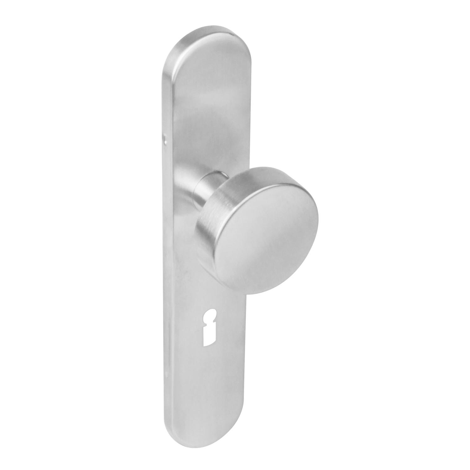 Intersteel Knop op schild sleutelgat 56 mm rvs geborsteld