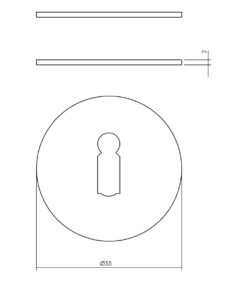 Intersteel Rozet met sleutelgat 55x2 mm zelfklevend rvs geborsteld 3 0035.340386 2