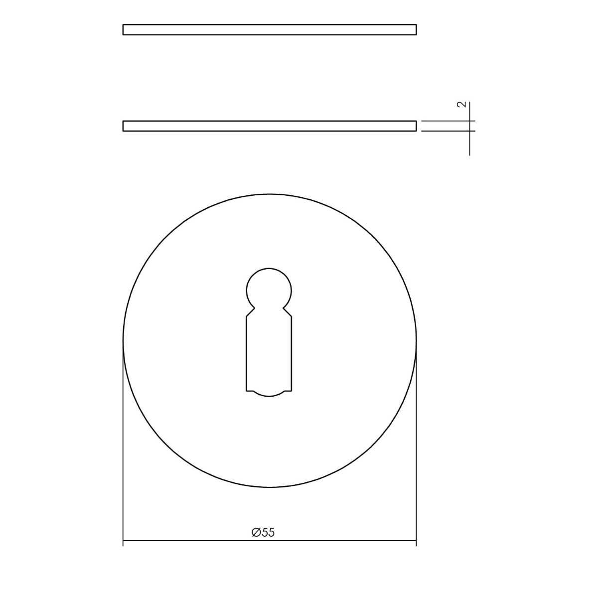 Intersteel Rozet met sleutelgat 55x2 mm zelfklevend rvs geborsteld 2 0035.340386 2