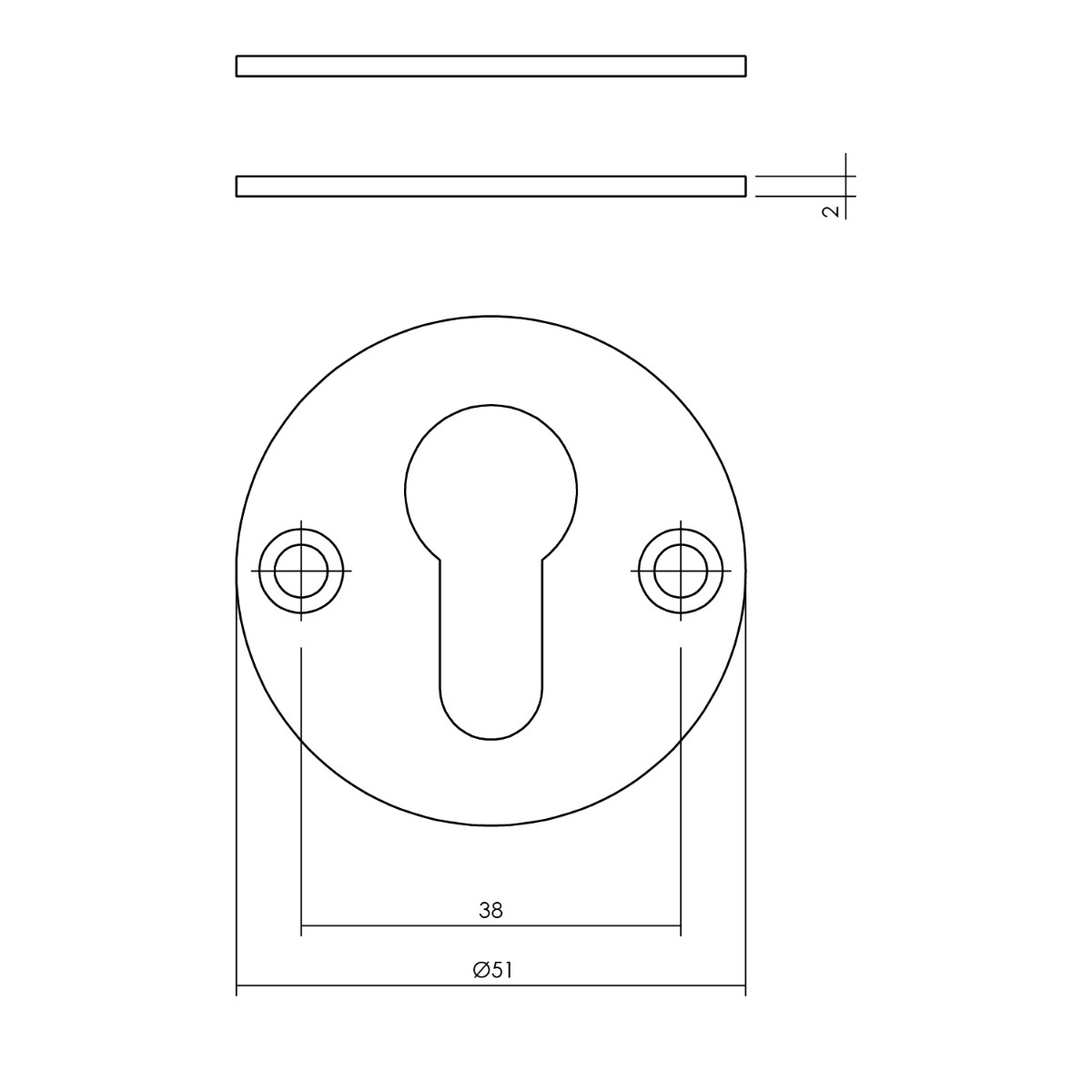 Intersteel Rozet rond plat 50 mm profielcilindergat rvs geborsteld 2 0035.340987 2