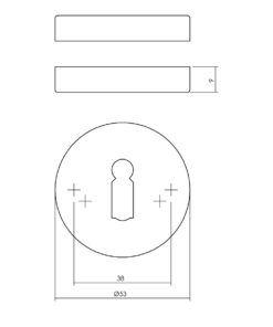 Intersteel Rozet met sleutelgat rond verdekt rvs geborsteld 7 0035.341086 2