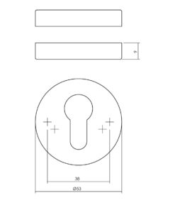 Intersteel Rozet met profielcilindergat rond verdekt rvs geborsteld 3 0035.341087 2