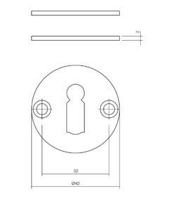 Intersteel Rozet met sleutelgat 42x2 mm rvs geborsteld 3 0035.342186 2