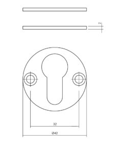 Intersteel Rozet met profielcilindergat 42x2 mm rvs geborsteld 3 0035.342187 2