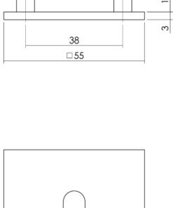 Intersteel Magneet rozet vierkant met sleutelgat rvs geborsteld 3 0035.342416 2 1