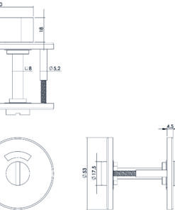 Intersteel Rozet toilet-/badkamersluiting rond plat rvs geborsteld 3 0035.343060 2