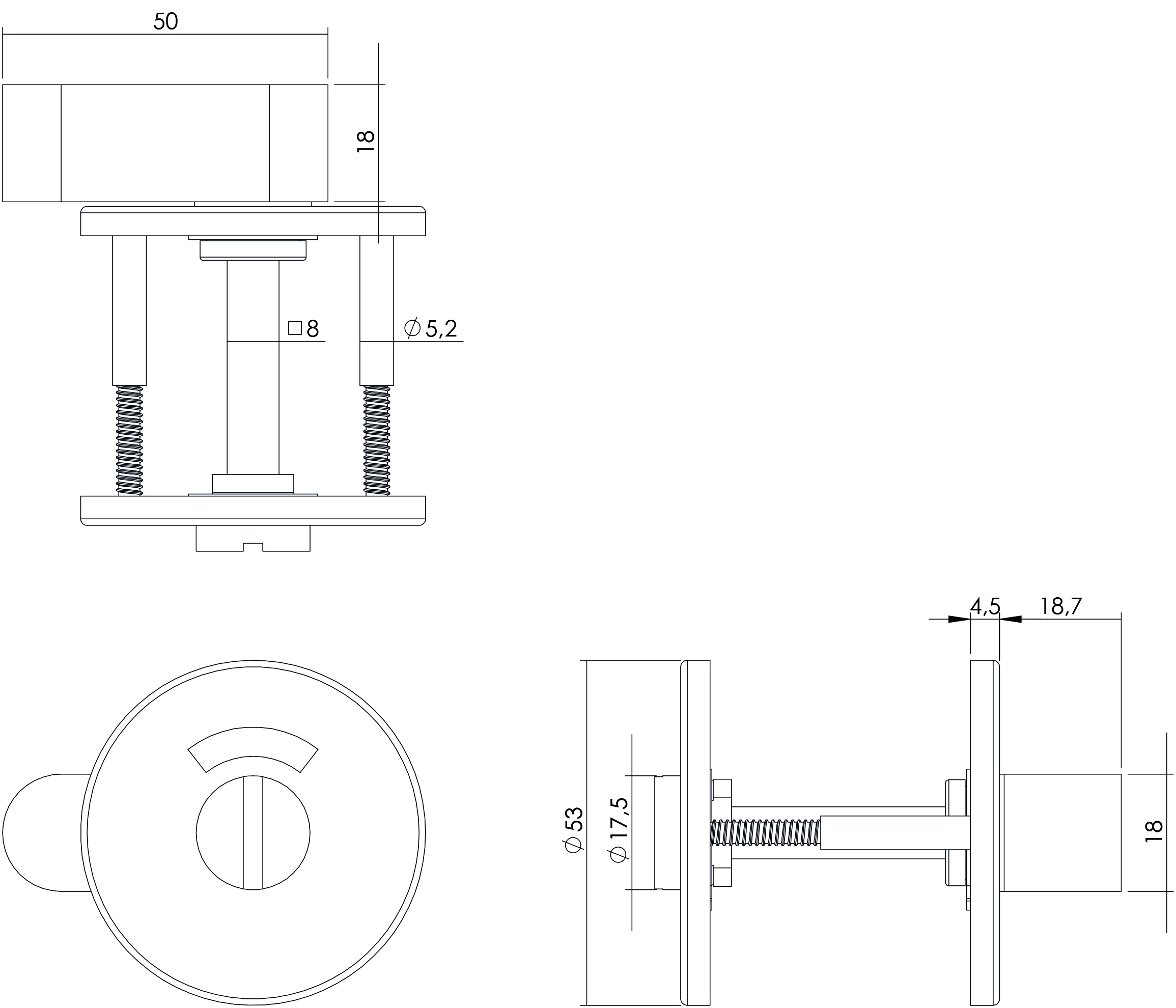 Intersteel Rozet toilet-/badkamersluiting rond plat rvs geborsteld 2 0035.343060 2