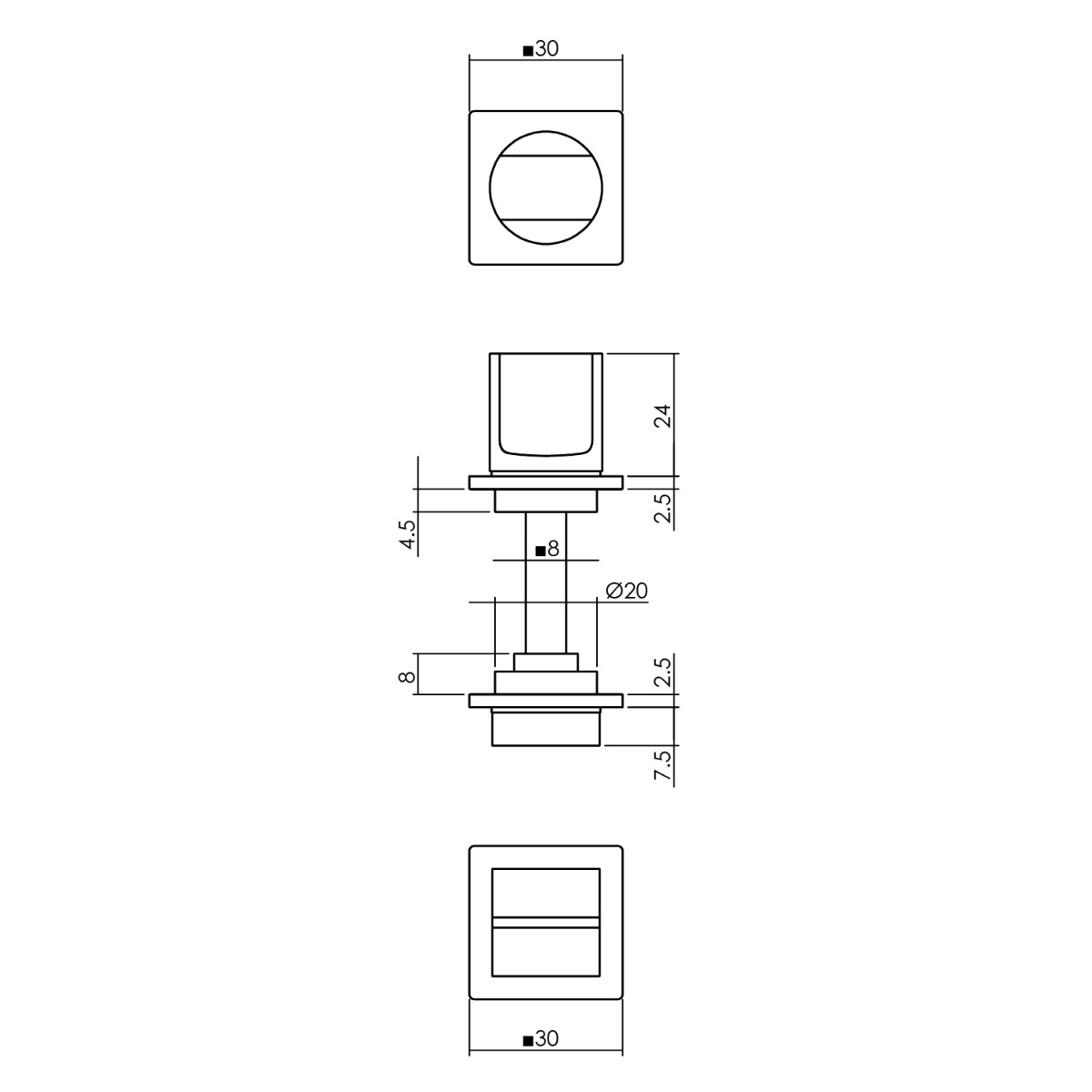 Intersteel WC-sluiting met minimalistische vierkante rozet rvs geborsteld 2 0035.343960 2