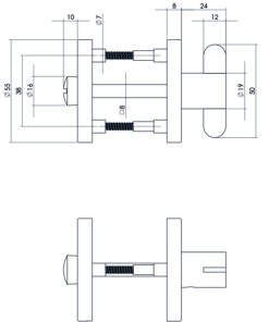 Intersteel Rozet toilet-/badkamersluiting kunststof rvs geborsteld 3 0035.346460 2