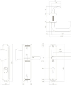 Intersteel Veiligheidsbeslag SKG*** profielcilindergat 55 mm met kerntrekbeveiliging ovaal voordeurbeslag massief rvs geborsteld 5 0035.378329 2