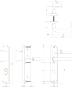 Intersteel Veiligheidsbeslag SKG*** profielcilindergat 92 mm met kerntrekbeveiliging ovaal voordeurbeslag massief rvs geborsteld 4 0035.378349 2