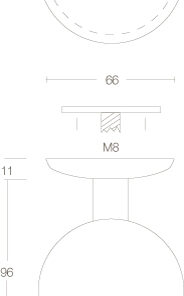 Intersteel Voordeurknop bol ø75mm eenzijdige montage rvs geborsteld 4 0035.393081 2