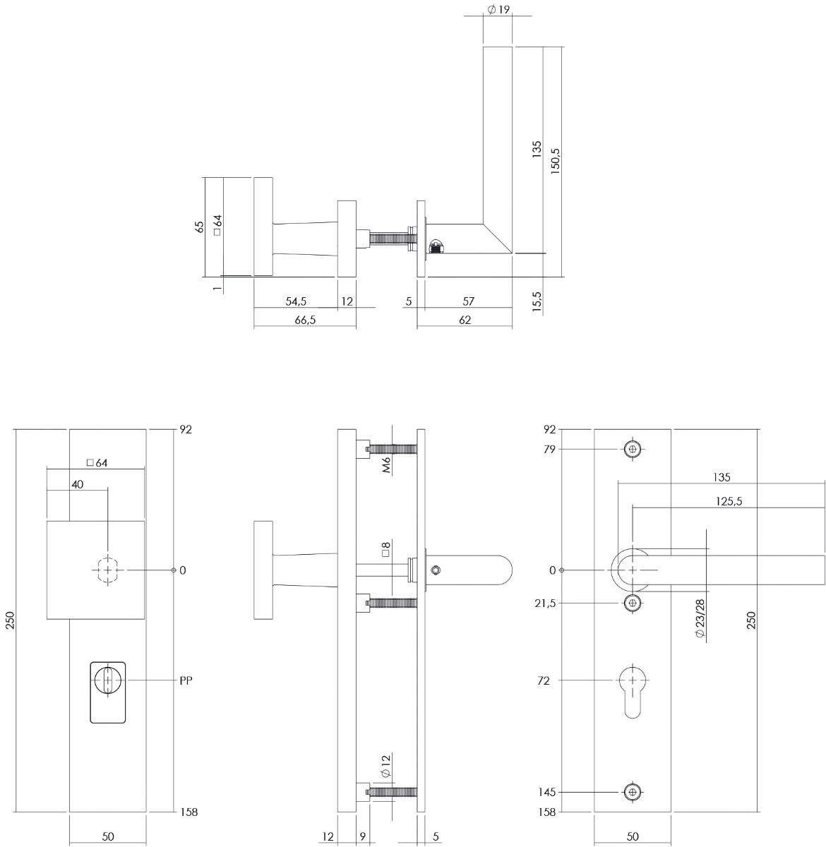 Intersteel Veiligheidsbeslag SKG*** met kerntrekbeveiliging profielcilindergat 72 mm voordeurbeslag rechthoekig rvs geborsteld 3 0035.396236z 2
