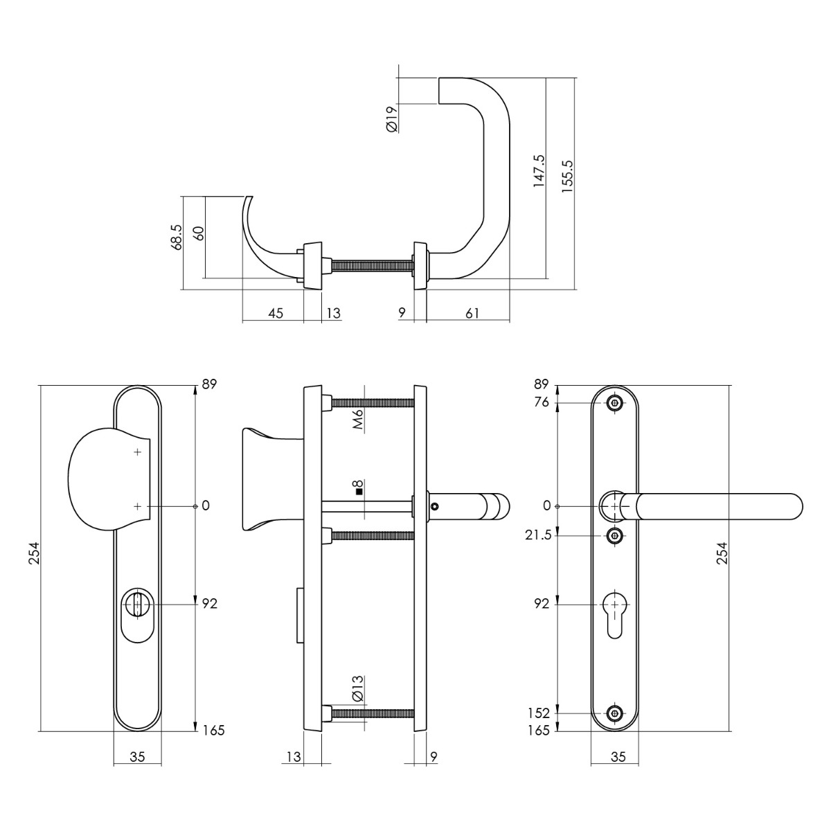 Intersteel Veiligheidsbeslag SKG*** met kerntrekbeveiliging profielcilindergat 92 mm smal ovaal voordeurbeslag rvs geborsteld 2 0035.398049 2 1