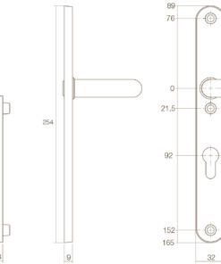 Intersteel Veiligheidsbeslag SKG*** rozet met kerntrekbeveiliging, schild profielcilindergat 92 mm smal ovaal binnen rvs geborsteld 3 0035.398349 2