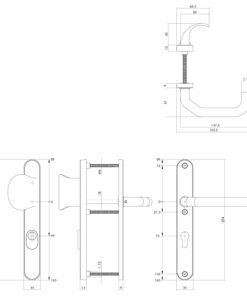 Intersteel Veiligheidsbeslag SKG*** profielcilindergat 72 mm met kerntrekbeveiliging smalschild ovaal voordeurbeslag rvs geborsteld 3 0035.398536 2