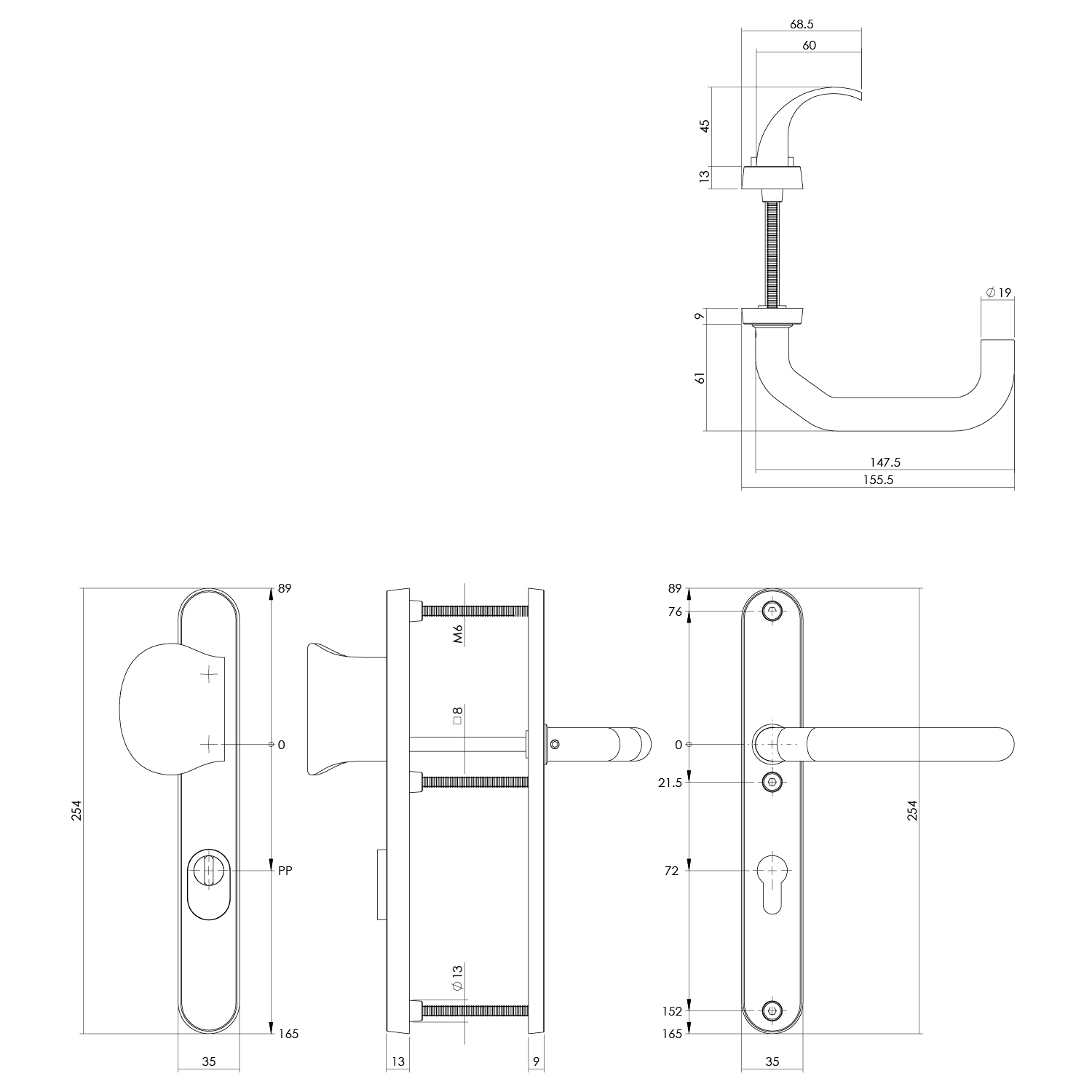Intersteel Veiligheidsbeslag SKG*** profielcilindergat 72 mm met kerntrekbeveiliging smalschild ovaal voordeurbeslag rvs geborsteld 2 0035.398536 2