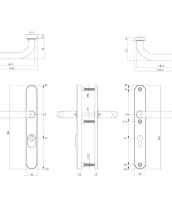 Intersteel Veiligheidsbeslag SKG*** met kerntrekbeveiliging profielcilindergat 92 mm geveerd smal ovaal achterdeurbeslag rvs geborsteld 3 0035.398749 2