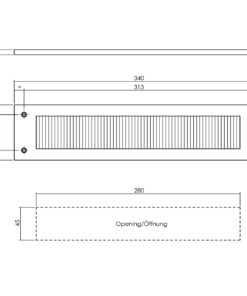 Intersteel Tochtwering rechthoek rvs geborsteld 5 0035.401501 2 1