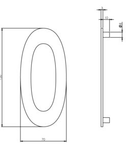 Intersteel Huisnummer 0 150mm rvs geborsteld 3 0035.402040 2