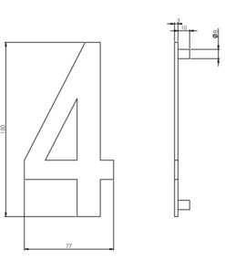 Intersteel Huisnummer 4 150mm rvs geborsteld 3 0035.402044 2
