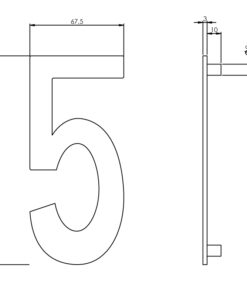 Intersteel Huisnummer 5 150mm rvs geborsteld 3 0035.402045 2
