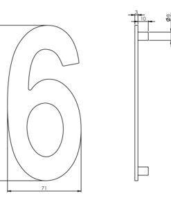 Intersteel Huisnummer 6 150mm rvs geborsteld 3 0035.402046 2