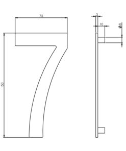 Intersteel Huisnummer 7 150mm rvs geborsteld 3 0035.402047 2