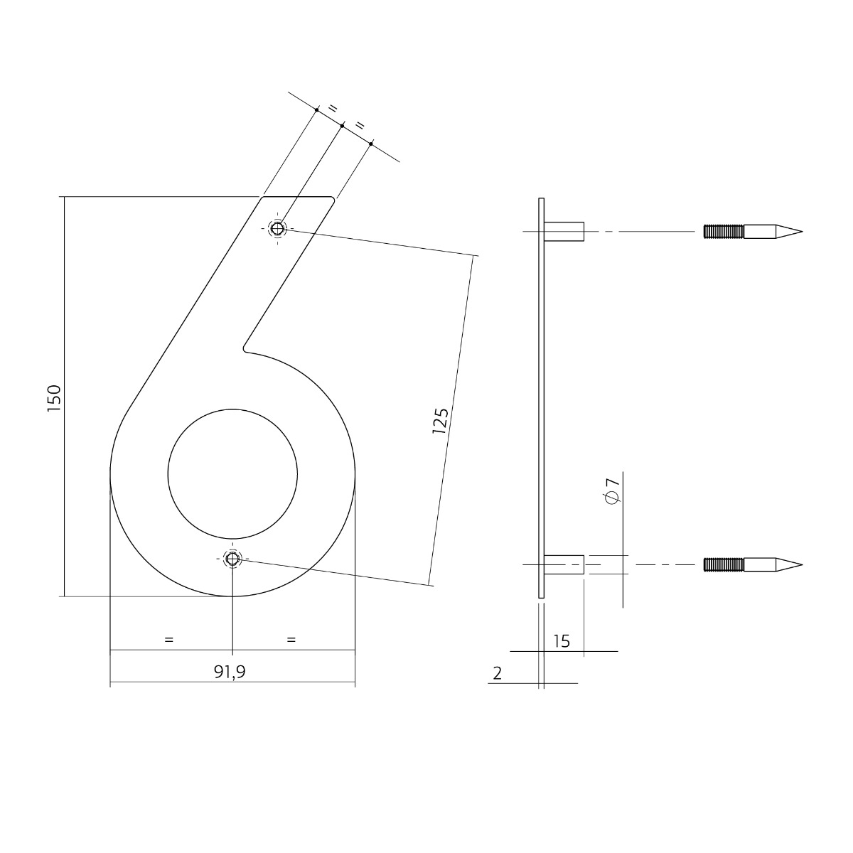 Intersteel Huisnummer 6 150x2mm rvs geborsteld 2 0035.402076 2
