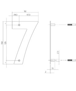 Intersteel Huisnummer 7 150x2mm rvs geborsteld 3 0035.402077 2